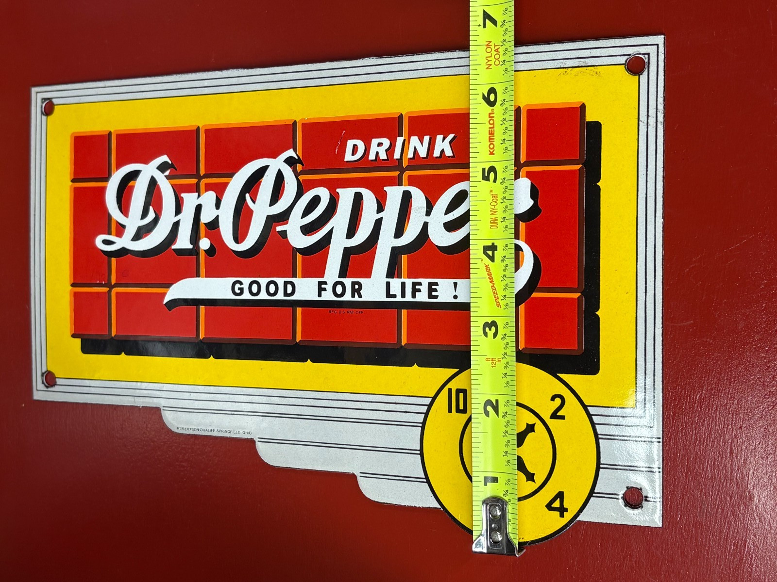 “Dr PEPPER 10-2-4″ PORCELAIN ADVERTISING SIGN, (10″x 6.5”) BEAUTIFUL SIGN