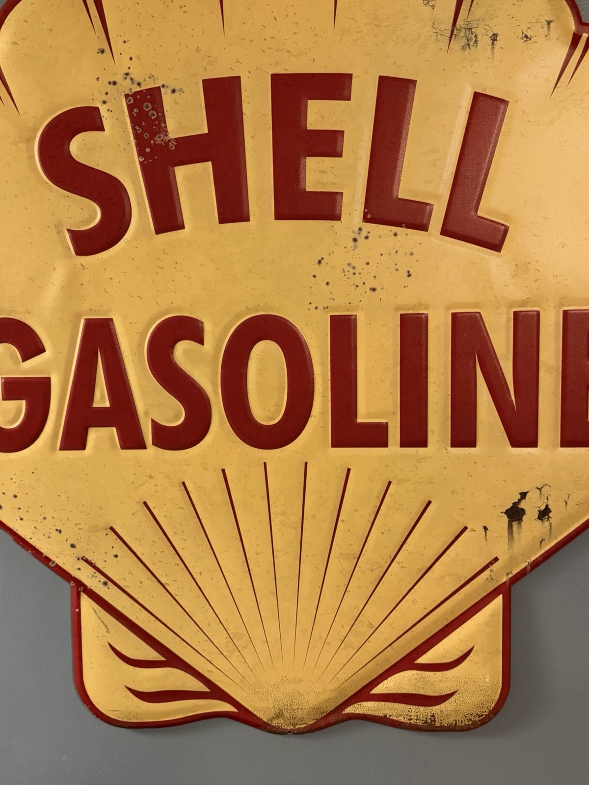 LARGE 36″ Shell Gasoline Gas & Oil Station Reproduction Metal Sign Garage Barn!