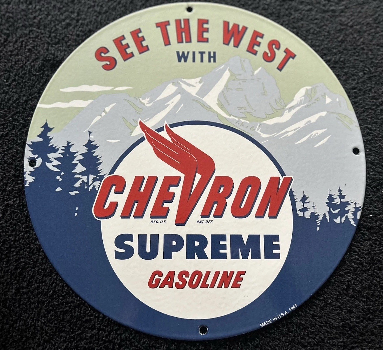 CHEVRON SUPREME SIGN WALL ART COLLECTIBLE UNIQUE RARE VINTAGE MOTOR CAR AUTO