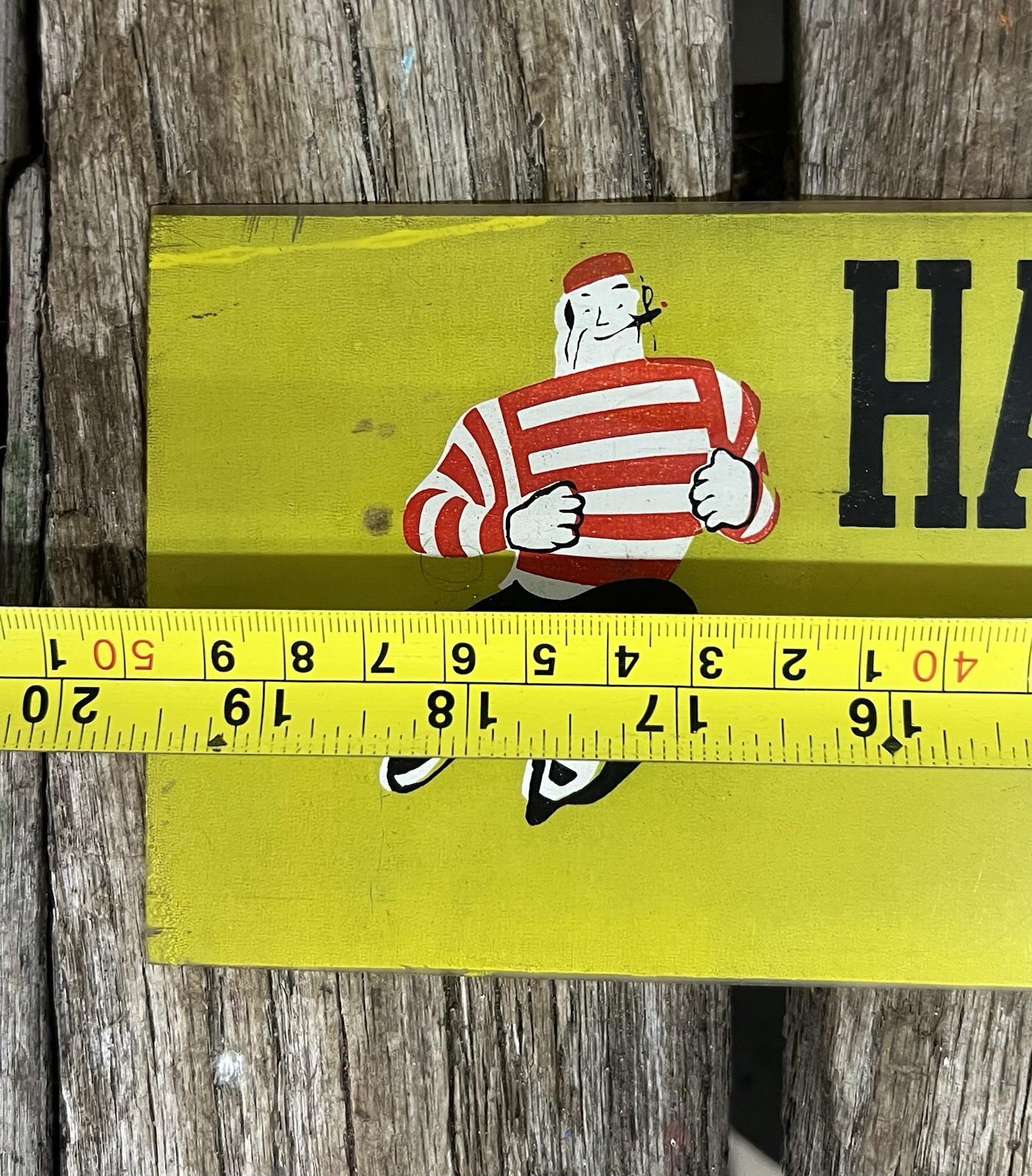 Vintage Hastings Piston Rings Dealer Advertising Sign Tough Guy Graphics 19×4
