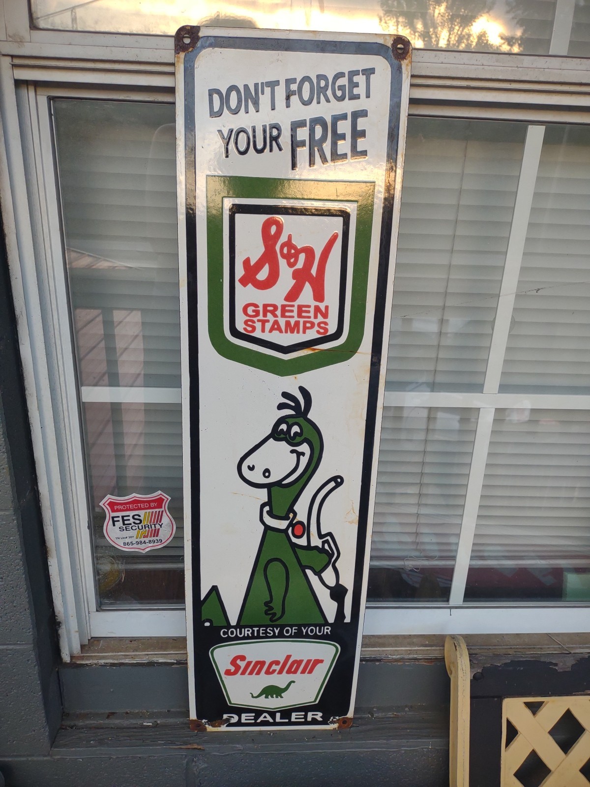 VINTAGE LARGE SINCLAIR PORCELAIN SIGN GASOLINE MOTOR OIL SERVICE PUMP PETROLIANA