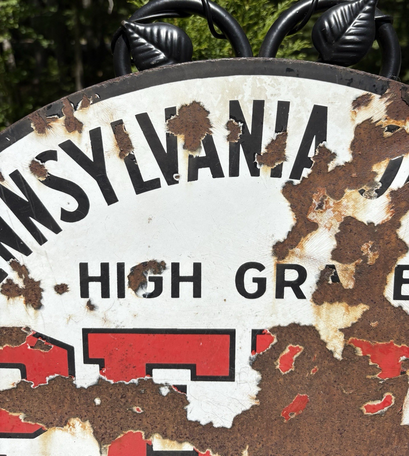 Ultra Rare 1/1 1930s PENN Motor Oil Mass Porcelain DSP Sign