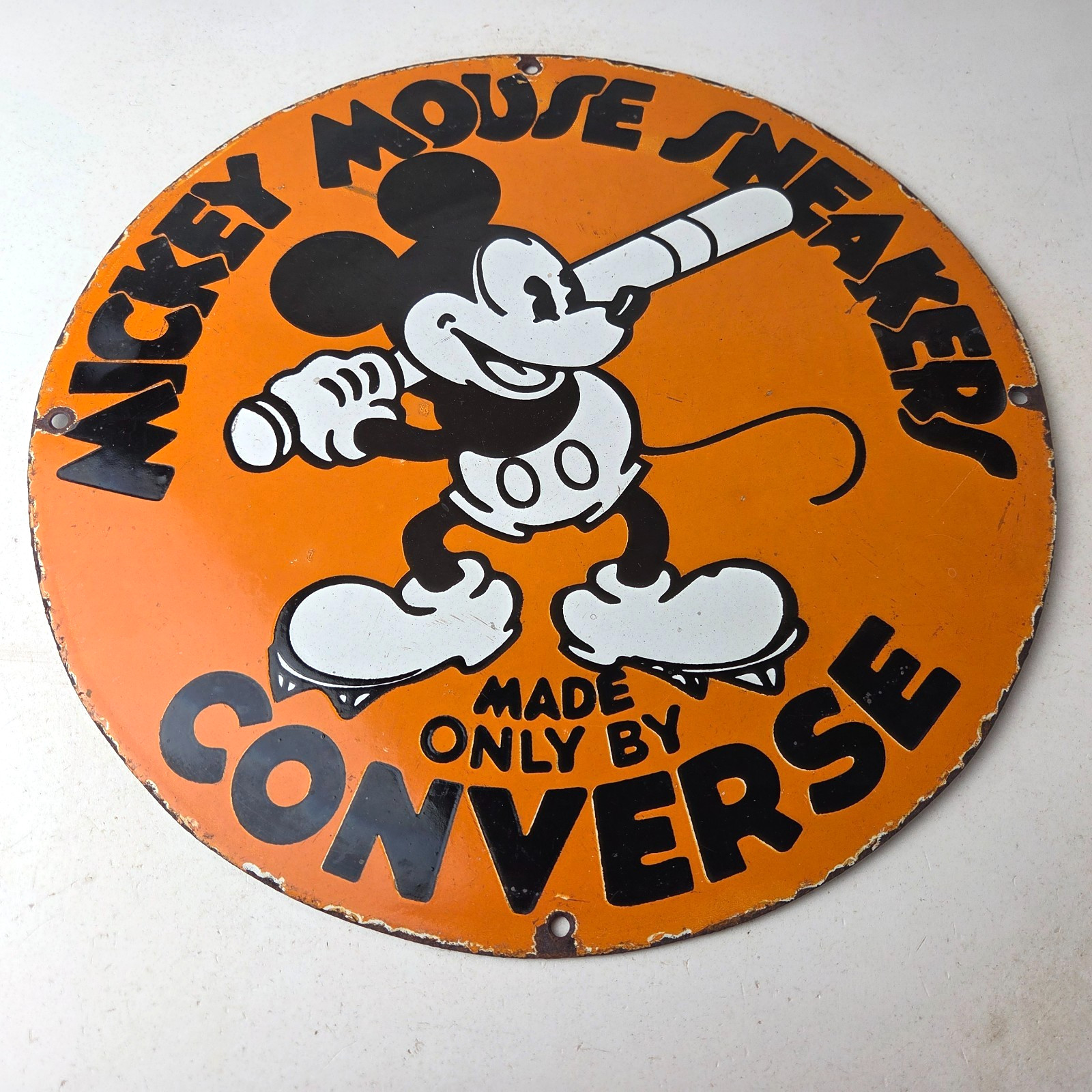 Vintage Converse Shoes – Mickey Mouse Porcelain Gas Pump Service Station Sign