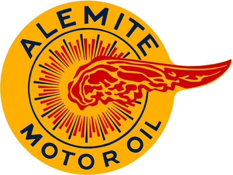 Alemite Motor Oil Winged Logo NEW Sign 40″ Wide Diecut USA STEEL