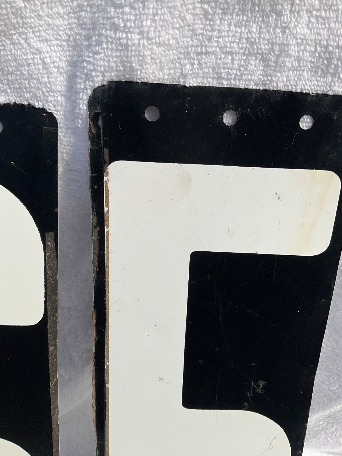 LOT OF 3 VINTAGE METAL GAS STATION PRICE NUMBER TIN SIGN CARD DOUBLE SIDED