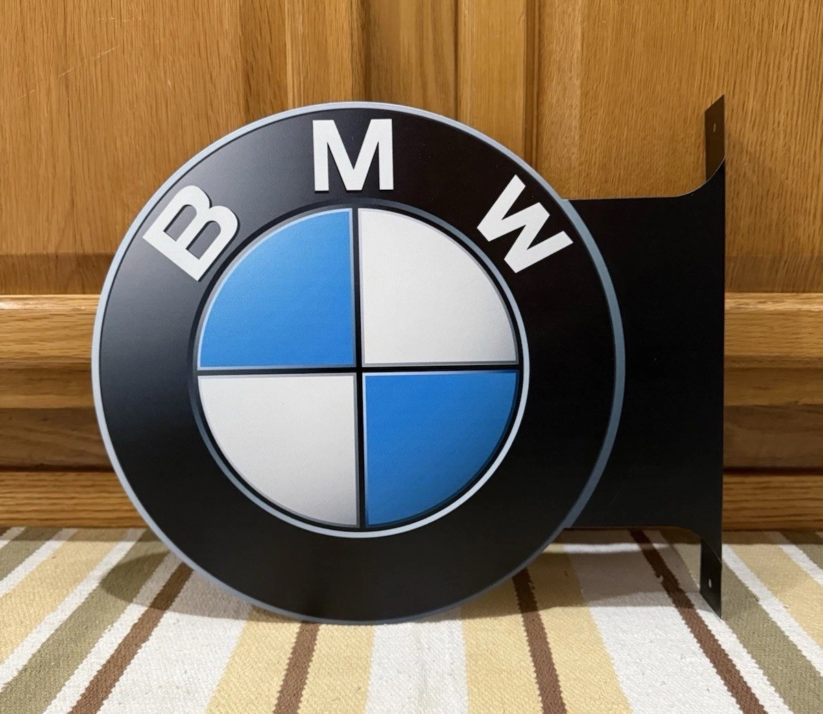 BMW Flange Sign 2 Sided Gas Oil Garage Parts M Series 7 Vintage Style Wall Decor
