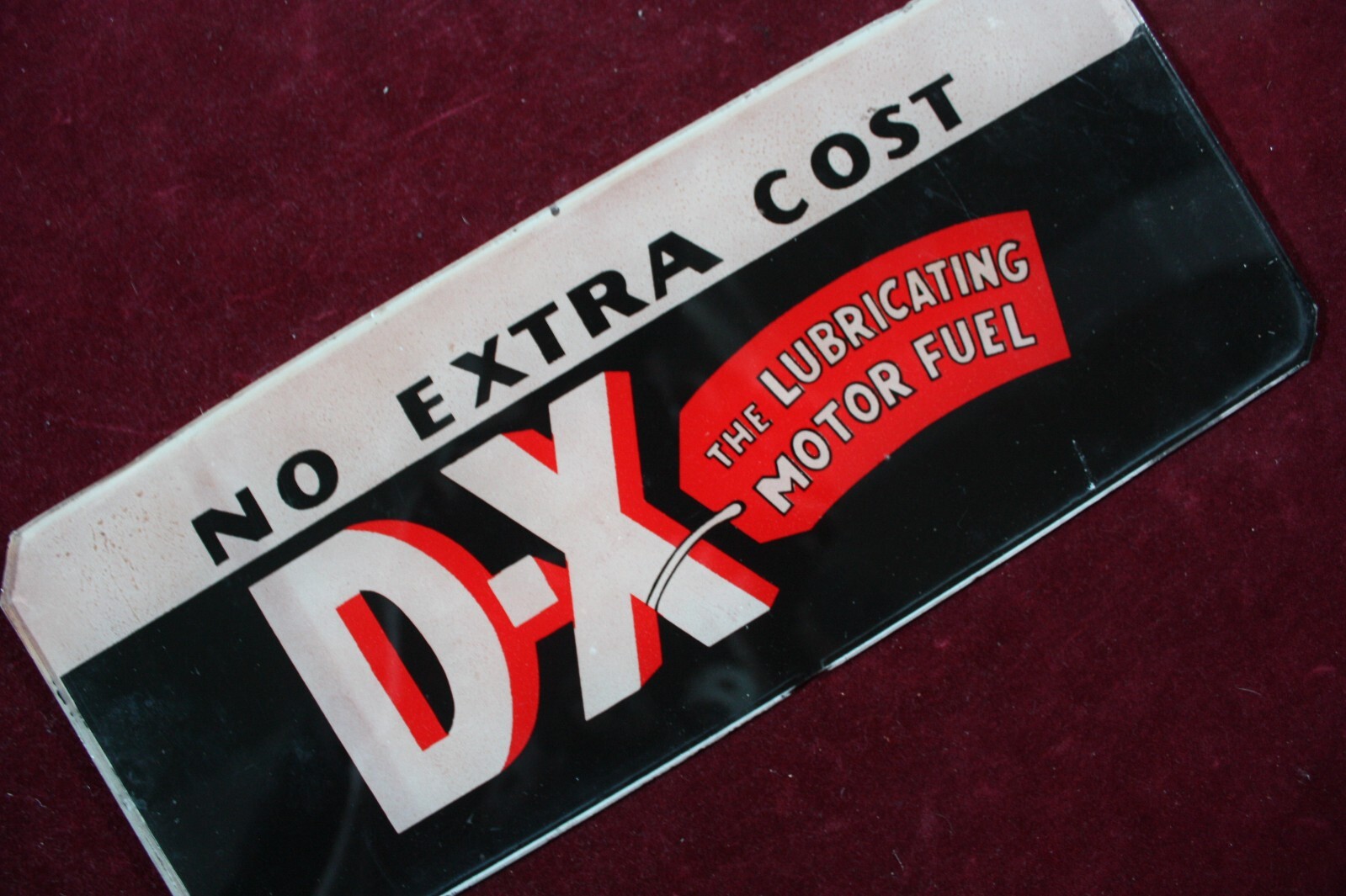** VINTAGE D-X GASOLINE MOTOR OIL SIGN WAYNE GAS PUMP PLATE LENSE SURVIVOR **