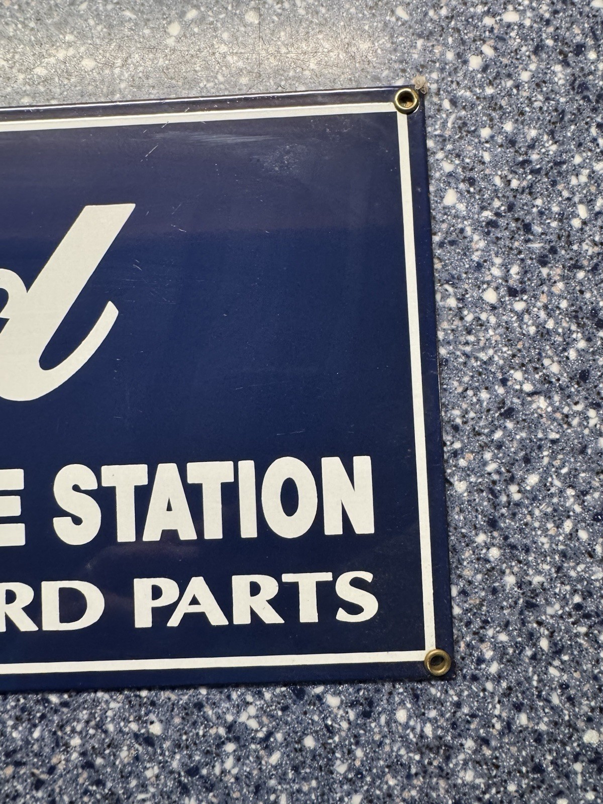Vintage Ford Authorized Service Station Porcelain Enameled Metal Sign