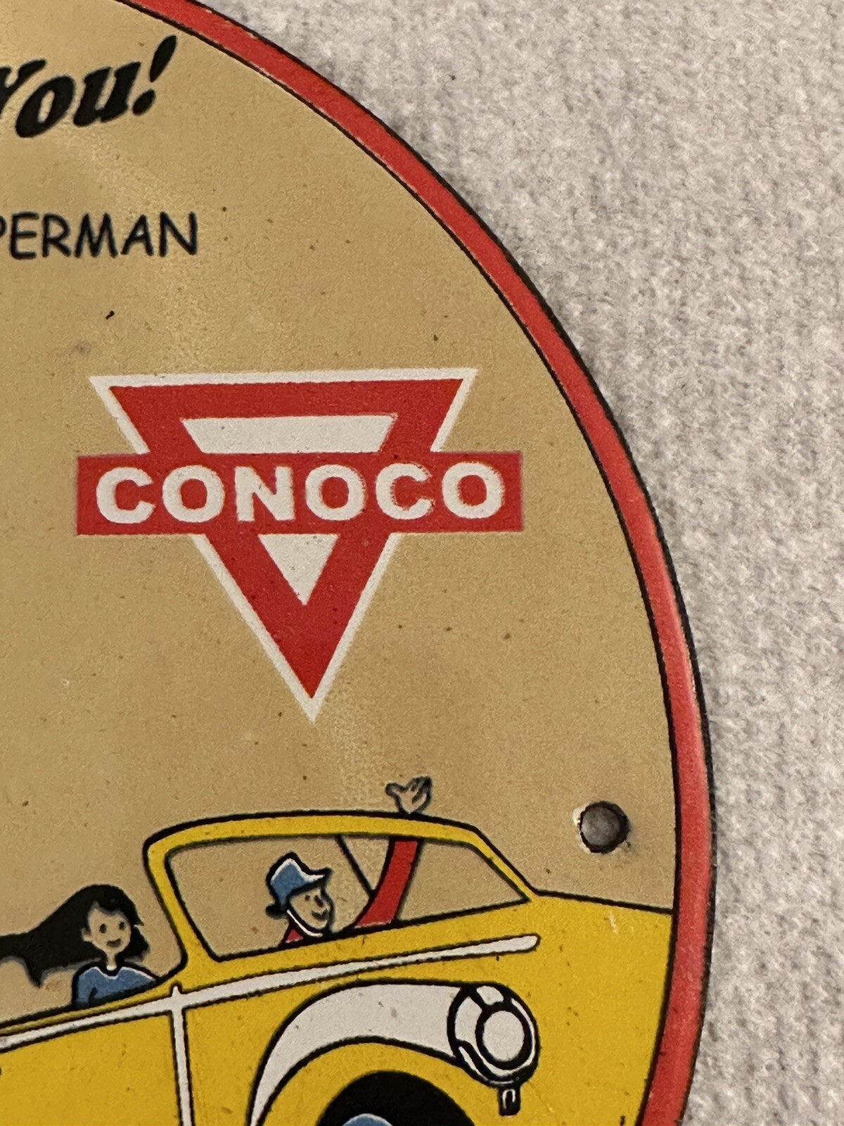 Conoco N-Tane Porcelain Enamel Metal Sign