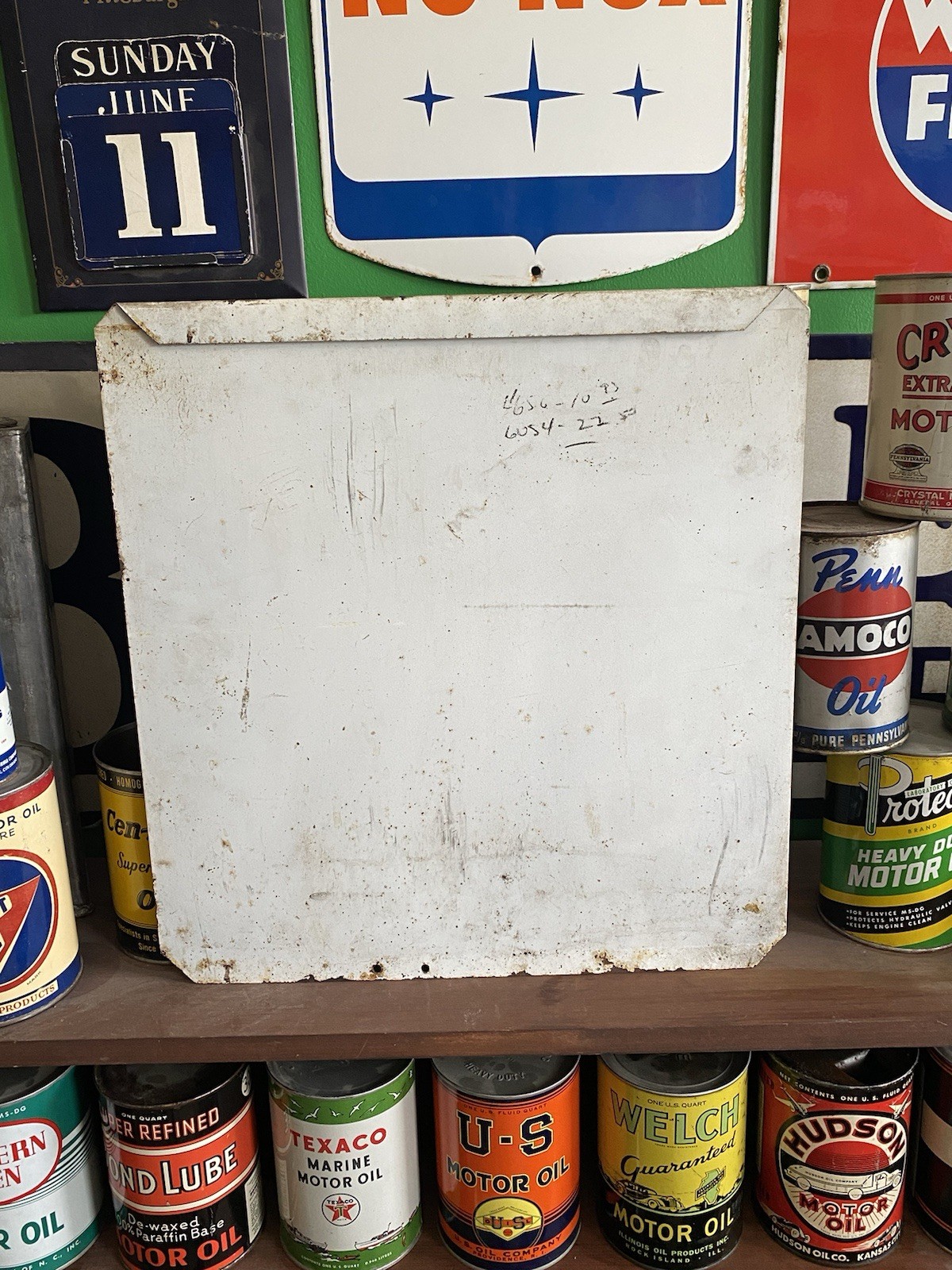 Old ANCO Auto Parts Sign Original Gas Station Ad Motor Oil Can Antique Mobil DX