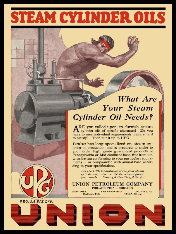 1922 Union Petroleum Co. Steam Cylinder Oils NEW Sign 24×30″ USA STEEL XL Size