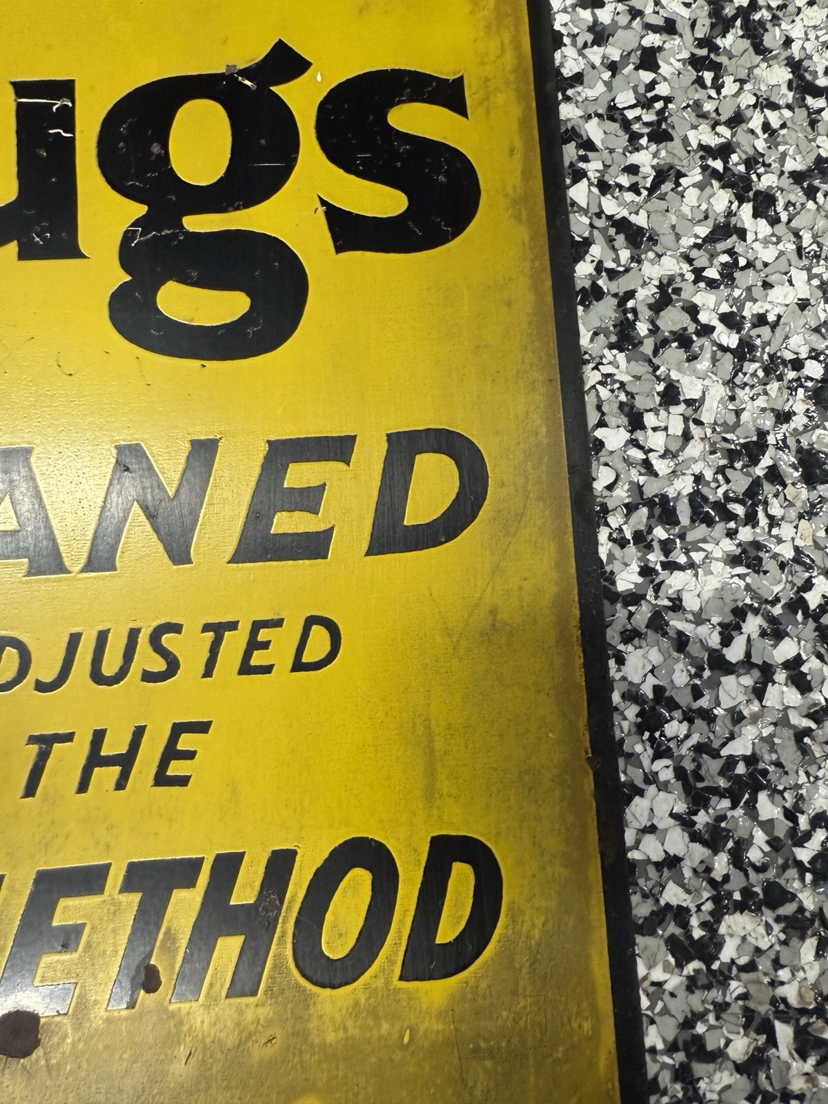 Spark Plugs Cleaned and Adjusted by AC Method Tin Metal Sign