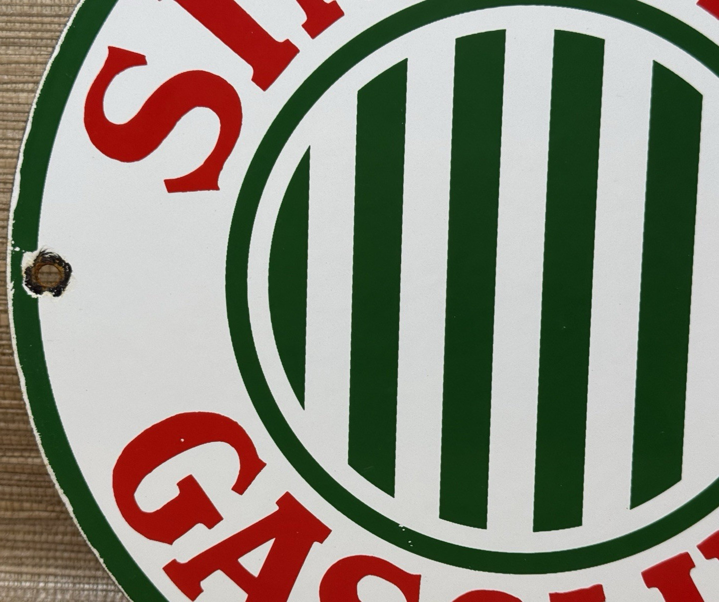 VINTAGE SINCLAIR GASOLINE PORCELAIN SIGN DEALERSHIP GAS STATION DINO MOTOR OIL