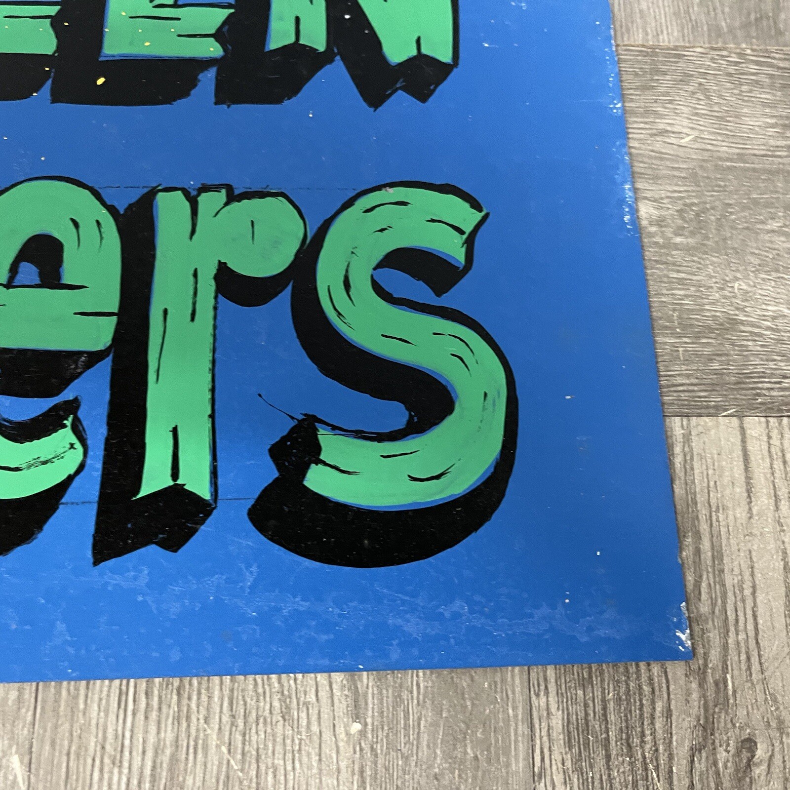 Vintage Green Akers (acres) Sign Hand Painted Folk Art Garden Greenhouse 16″x12″