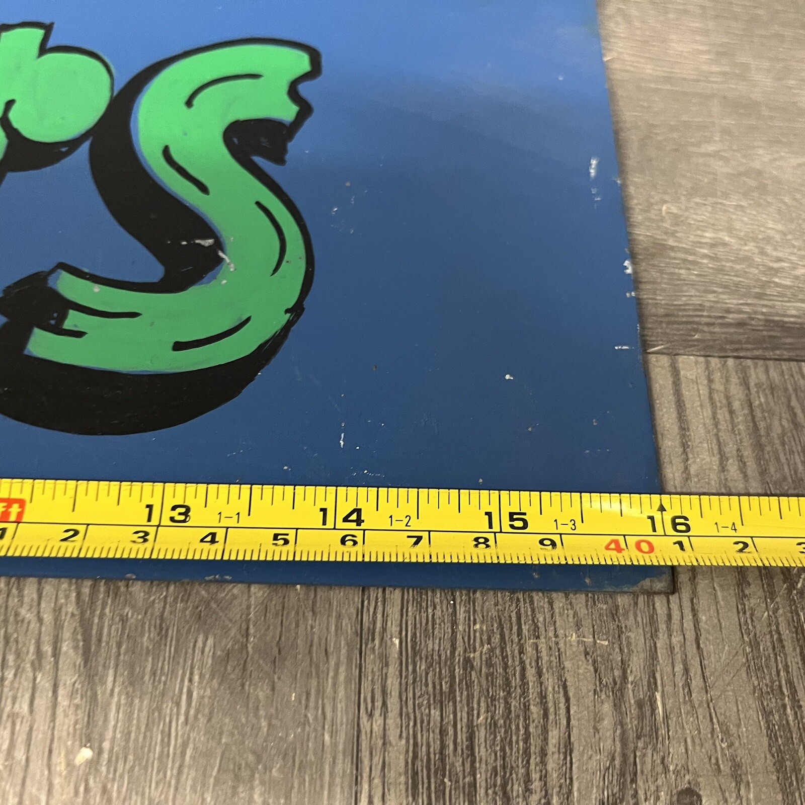 Vintage Green Akers (acres) Sign Hand Painted Folk Art Garden Greenhouse 16″x12″