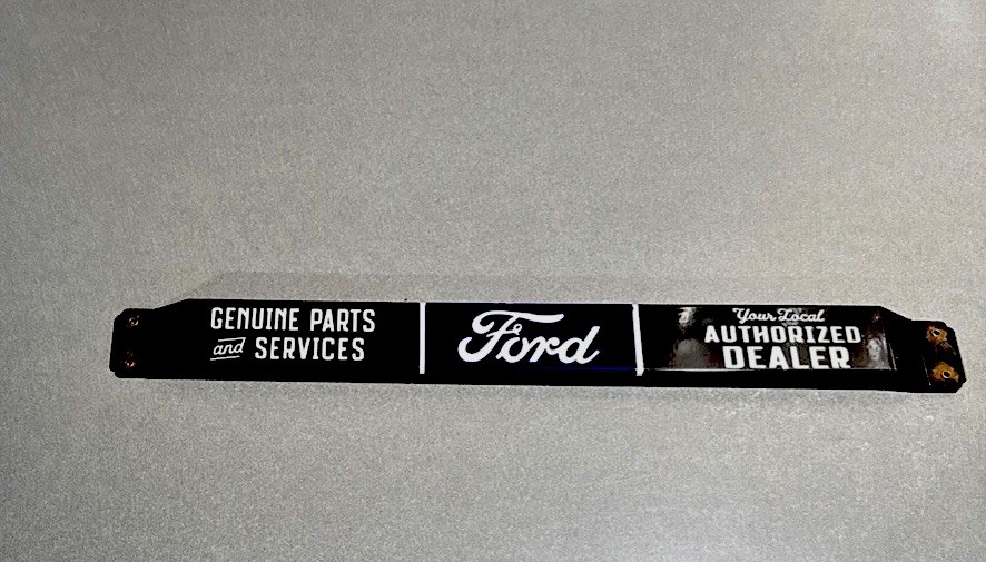 VINTAGE 32” FORD DEALERSHIP DOOR PUSH BAR PORCELAIN SIGN CAR MOTORCYCLE GAS OIL