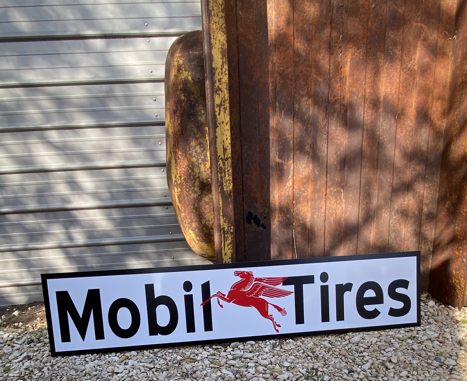 Antique Vintage Old Style Mobil Tires Service Station Sign !!
