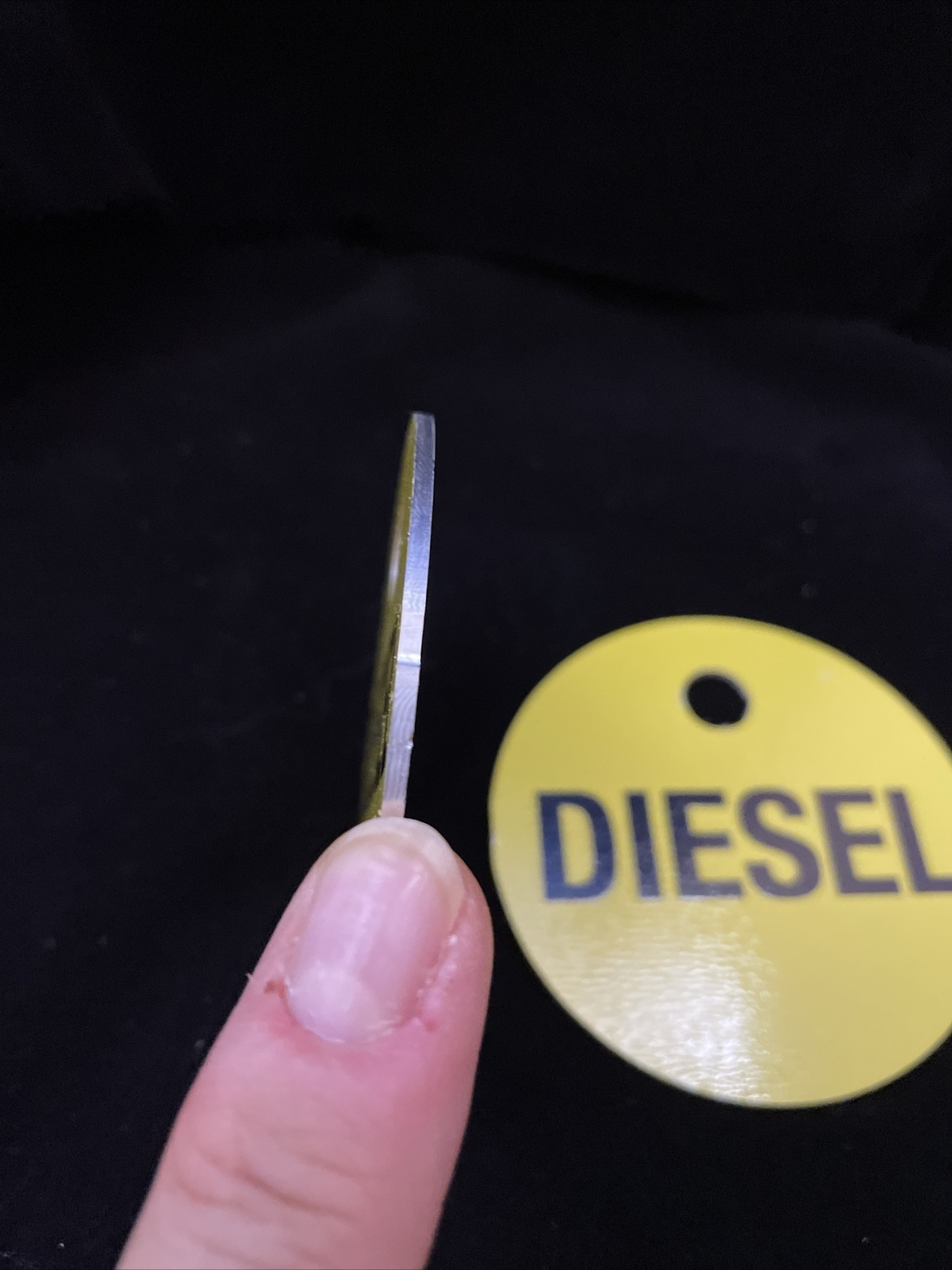 Set of 2- Diesel Gasoline ALUMINUM TAGS Gasoline NWOT