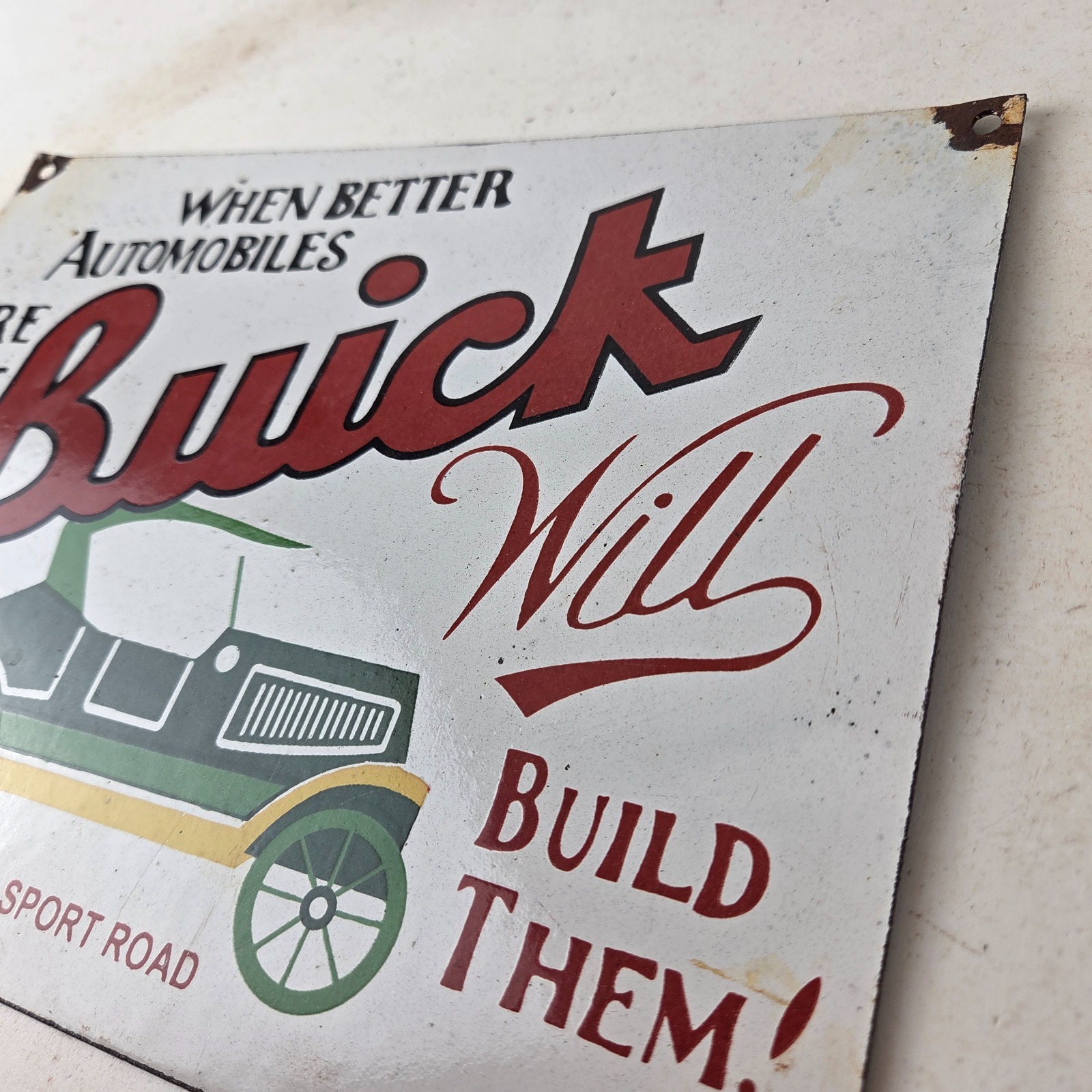 Vintage Buick Sign – Porcelain Automobiles Gas Pump Service Dealership Sign