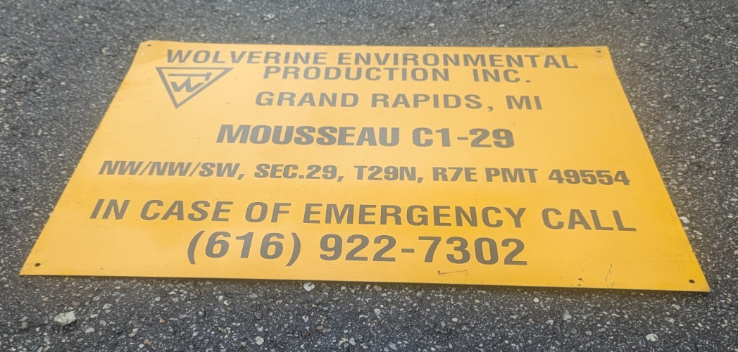 Wolverine Environmental Production Inc. Grand Rapids MI Object Mark Tin Sign