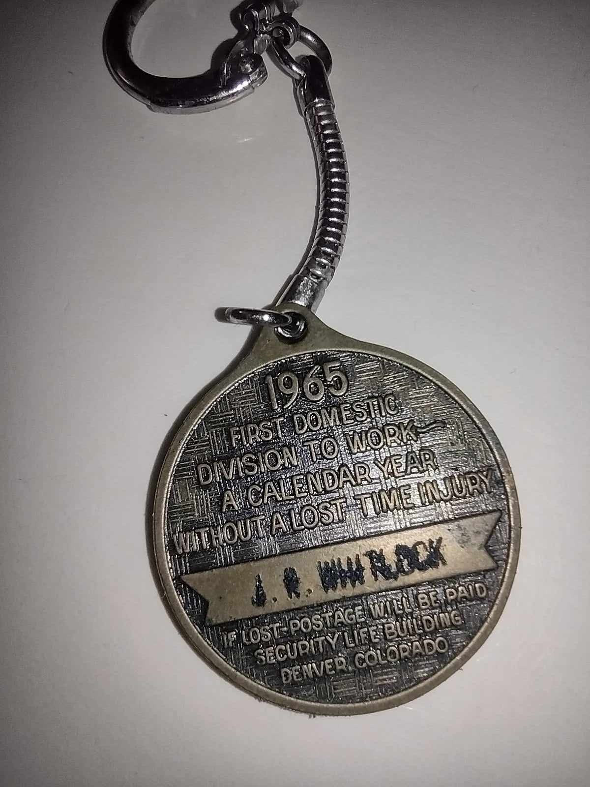 VTG Pan American Petroleum Key Chain Fob Mail ‘if Lost’ Safety Award Denver Div