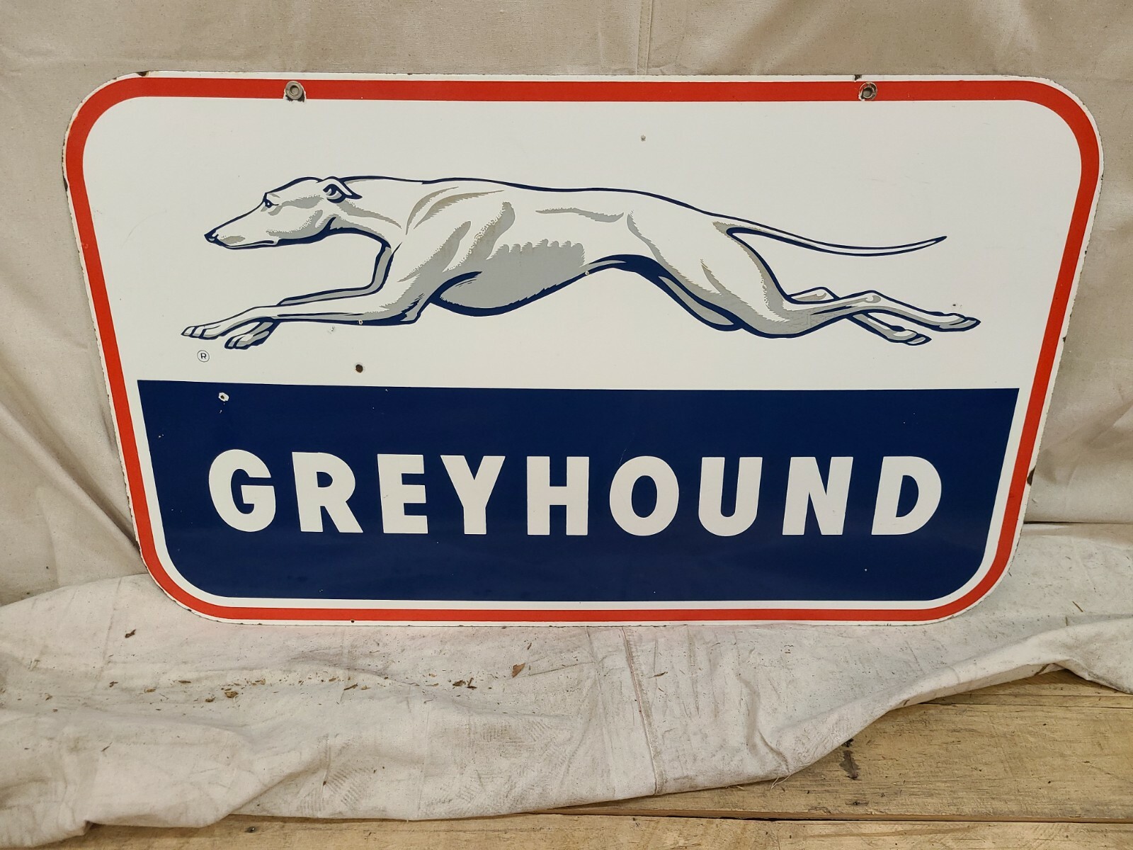 Greyhound Gas Oil Vintage Collectable Porcelain Sign