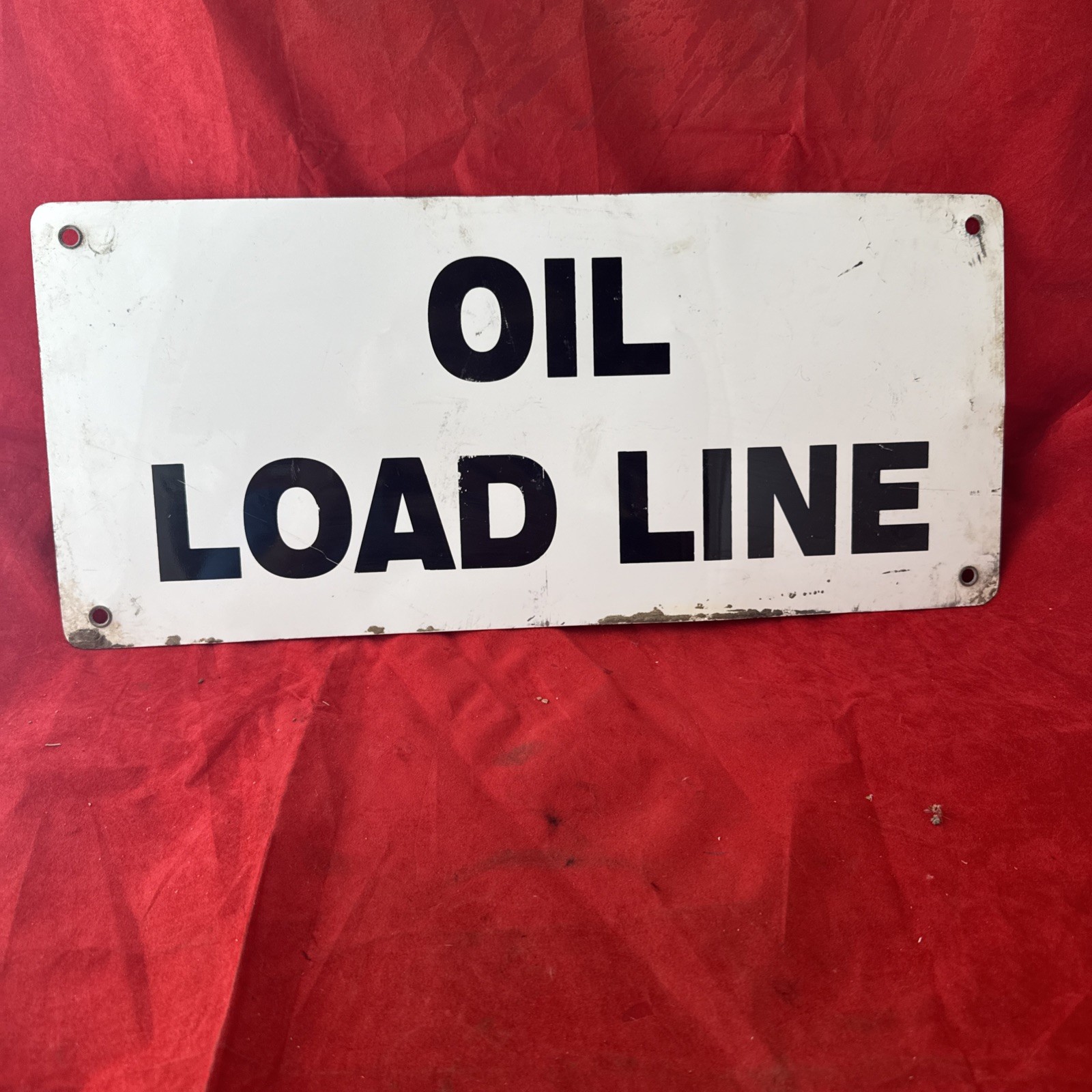 Vintage Oilfield Sign Oil Load Line From West Texas 18×8” Warning