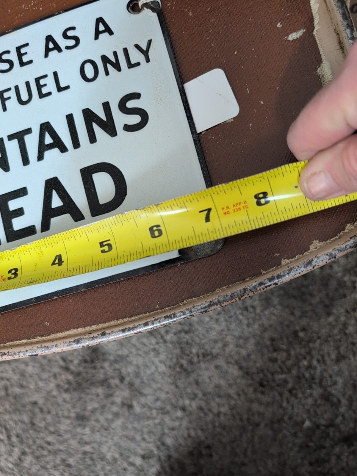 VINTAGE LEAD MOTOR FUEL PORCELAIN SIGN CAR GAS OIL TRUCK GASOLINE
