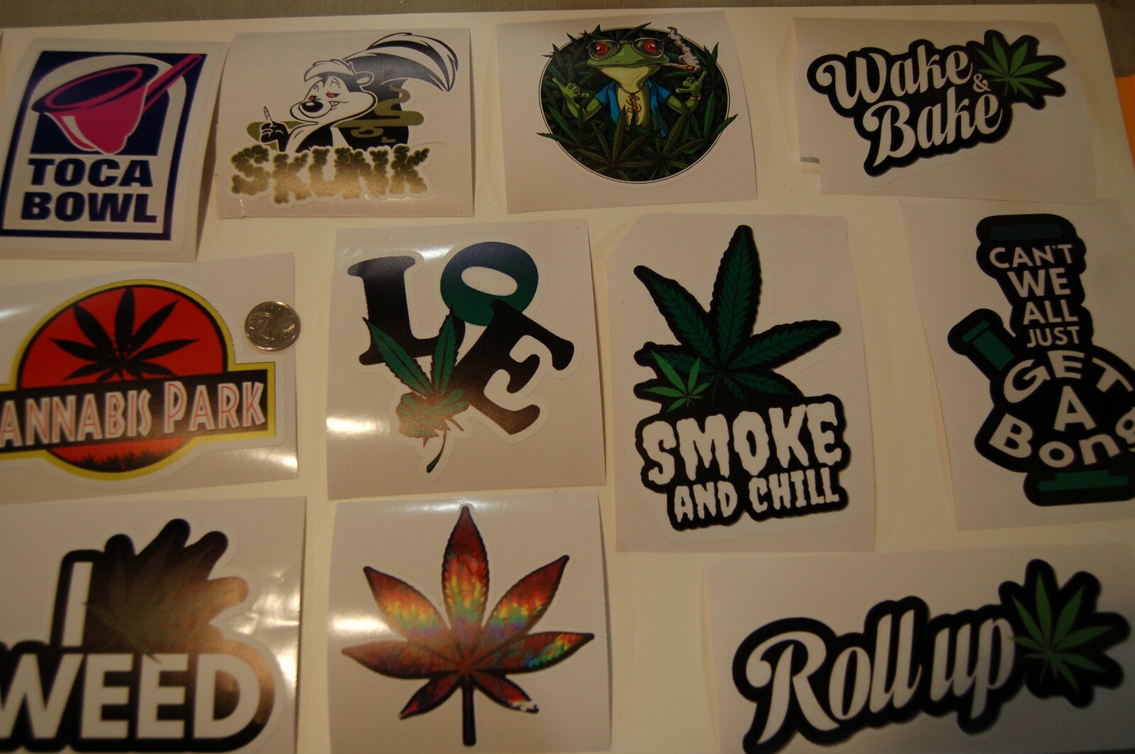 24 Cannabis Marijuana Weed Vinyl Stickers Locker Tool Lunch Bong Racing $1 EACH