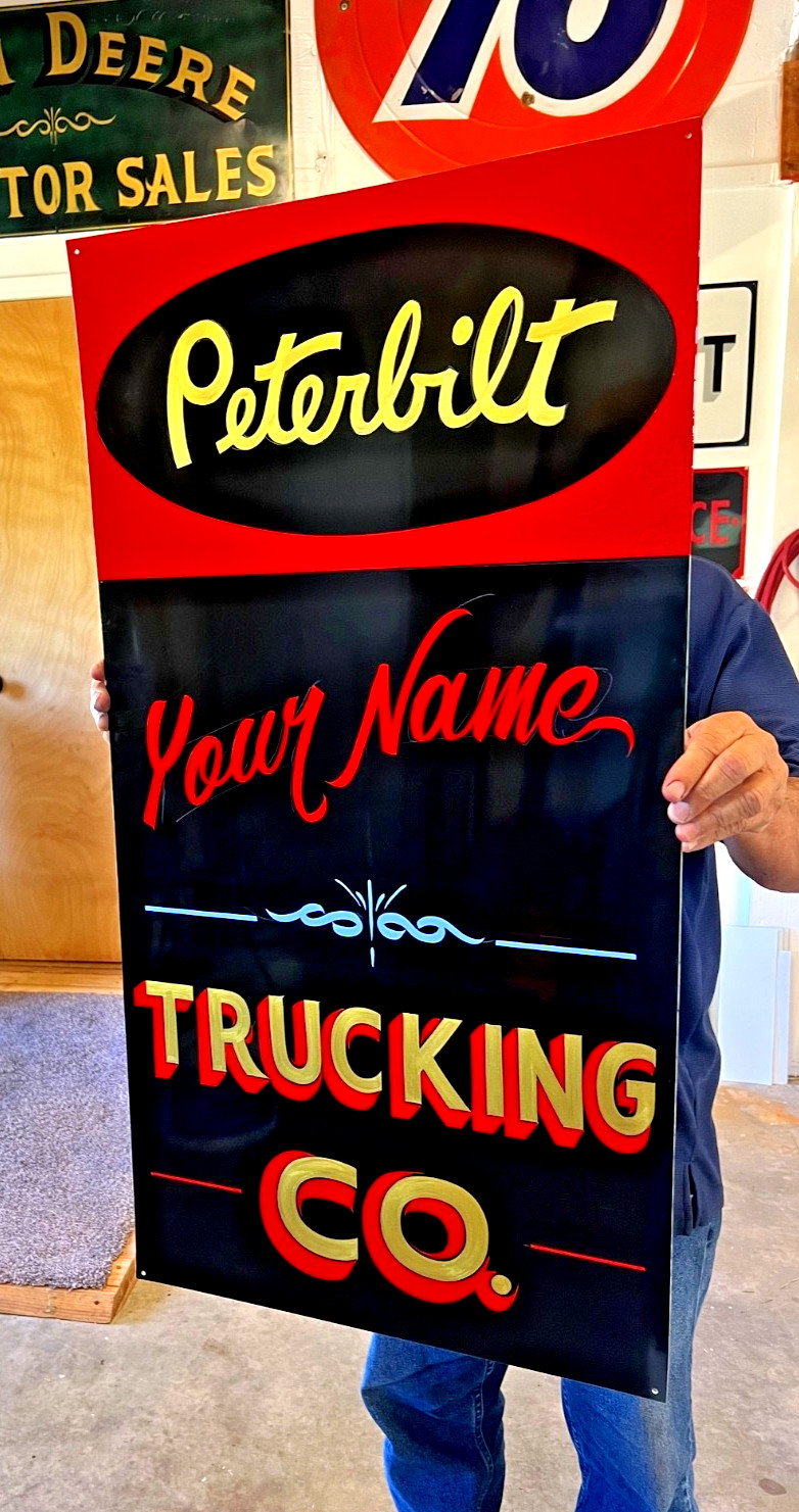 ORDER YOUR PERSONALIZED LG.19×36″ PETERBILT SIGN Dealership KENWORTH Trucking CO