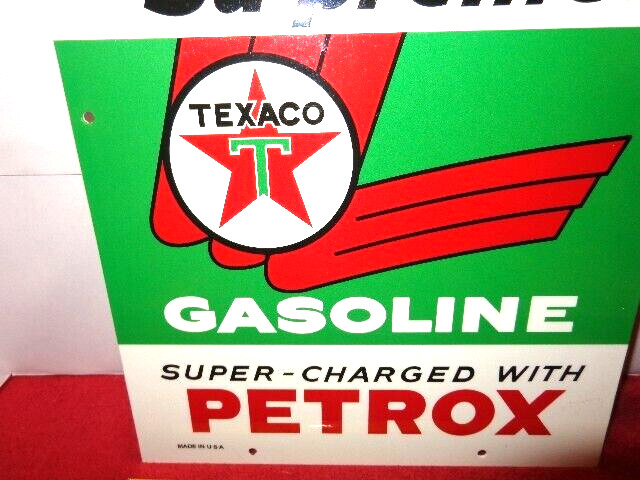 12×18 in TEXACO GASOLINE SKY CHIEF SU-PREME ADV. SIGN HEAVY DIE CUT METAL # L 68