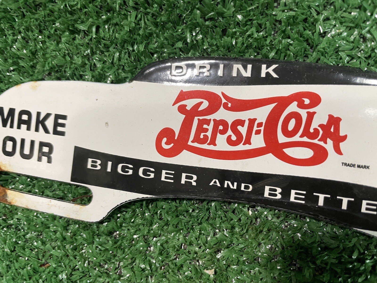 VINTAGE PEPSI COLA PORCELAIN SIGN SODA BEVERAGE ADVERTISING PLATE TOPPER PLAQUE