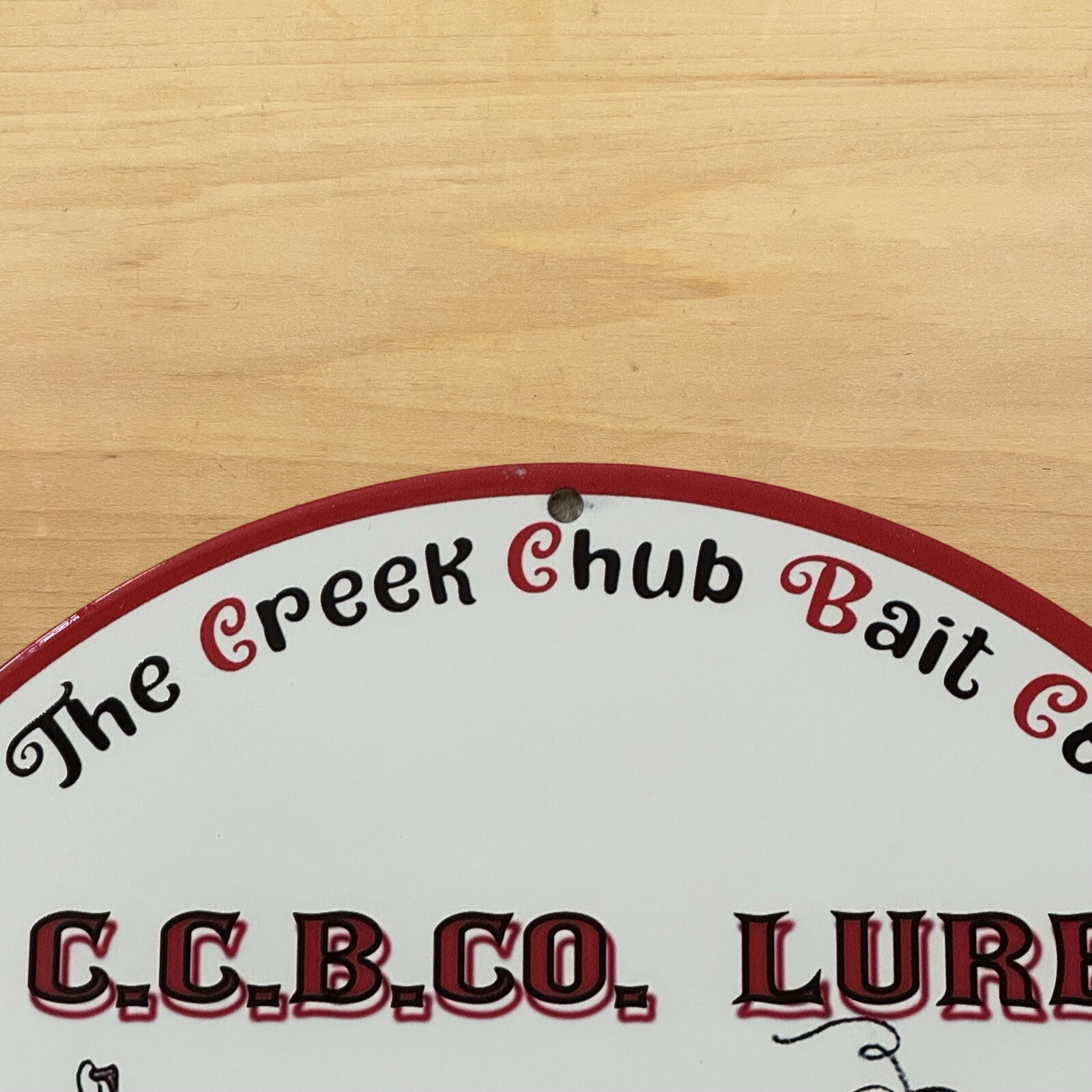 VINTAGE CREEK CHUB BAIT PORCELAIN SIGN FISHING LURES DISNEY SALE SERVICE STATION