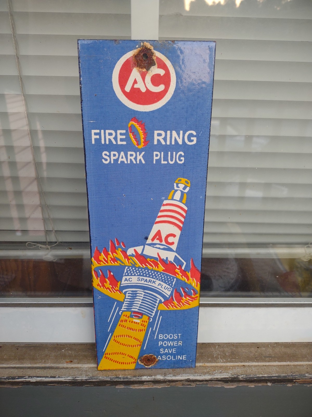 Vintage Rare Spark Plug Sign – AC Service Station Gas Oil Porcelain Metal Sign