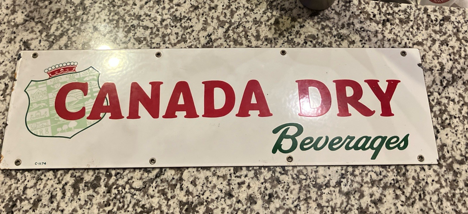 Canada Dry VINTAGE Original ANTIQUE GAS OIL PORCELAIN SIGN Soda Pop Metal Store