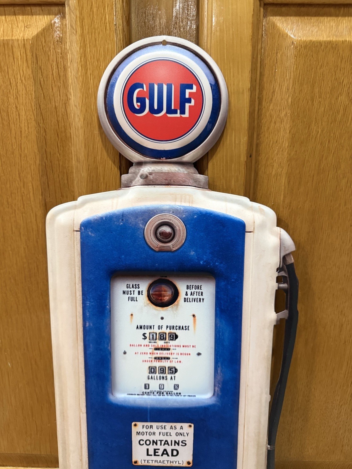 Gulf Gas Pump Sign Garage Parts Tools Garage Vintage Style Wall Decor