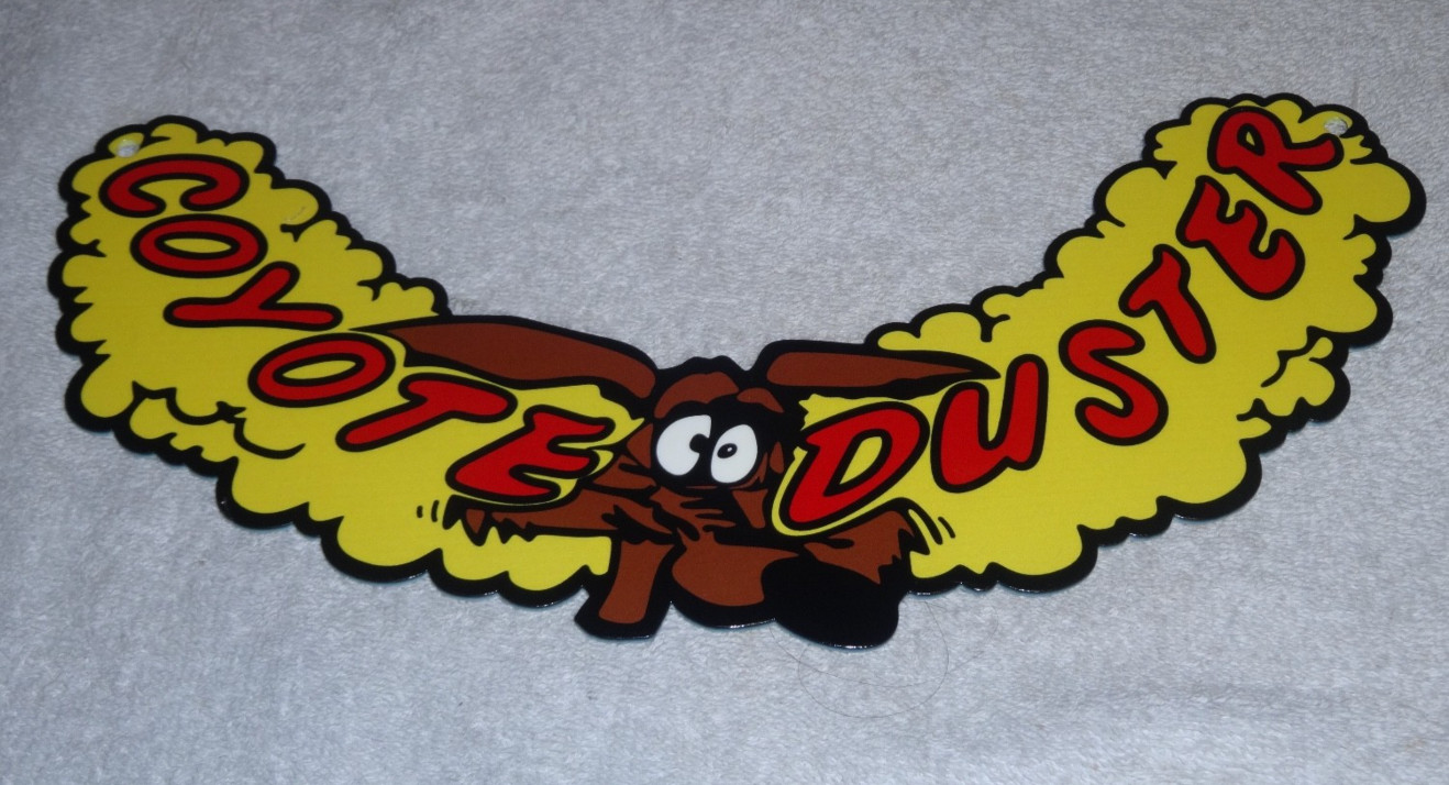 VINTAGE 1969 PLYMOUTH ROAD RUNNER COYOTE DUSTER METAL GASOLINE OIL SIGN! WILE E.