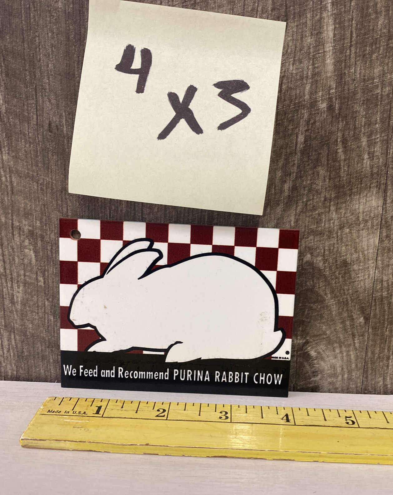 Purina Rabbit Chow Porcelain Like Magnet Gas Oil Pig Farm Feed Seed Ag