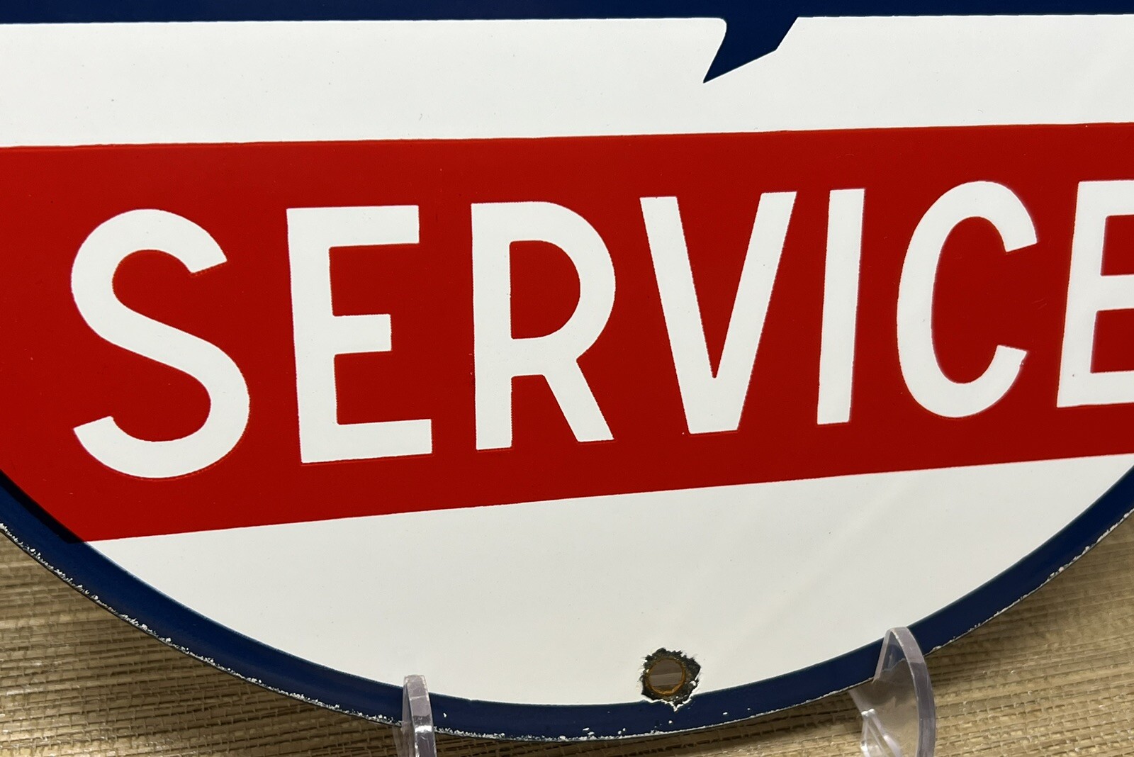 VINTAGE VESPA SCOOTER PORCELAIN SIGN SALES AND SERVICE STATION PUMP PLATE MOPED