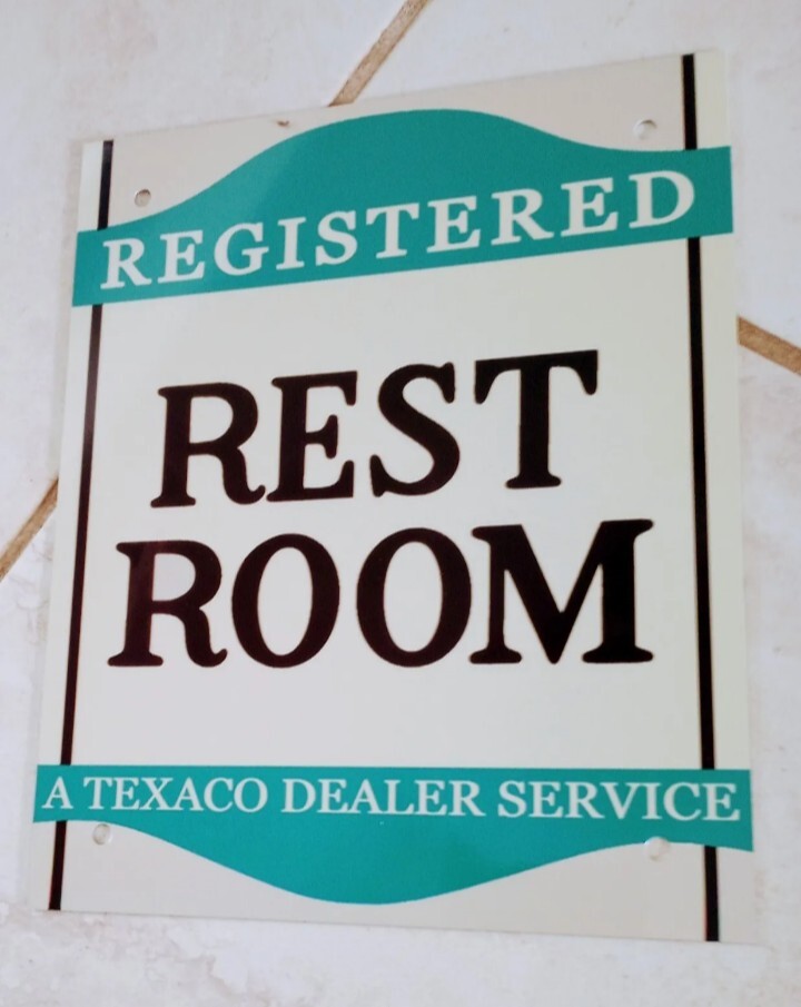 Texaco Rest Room Gas Oil Gasoline Garage Mechanic Sign .. FREE ship on 10 signs
