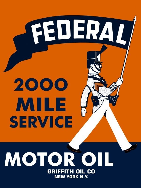 Federal Motor Oil by Griffith Oil Co. NY NEW Metal Sign: 12×16 & Ships Free