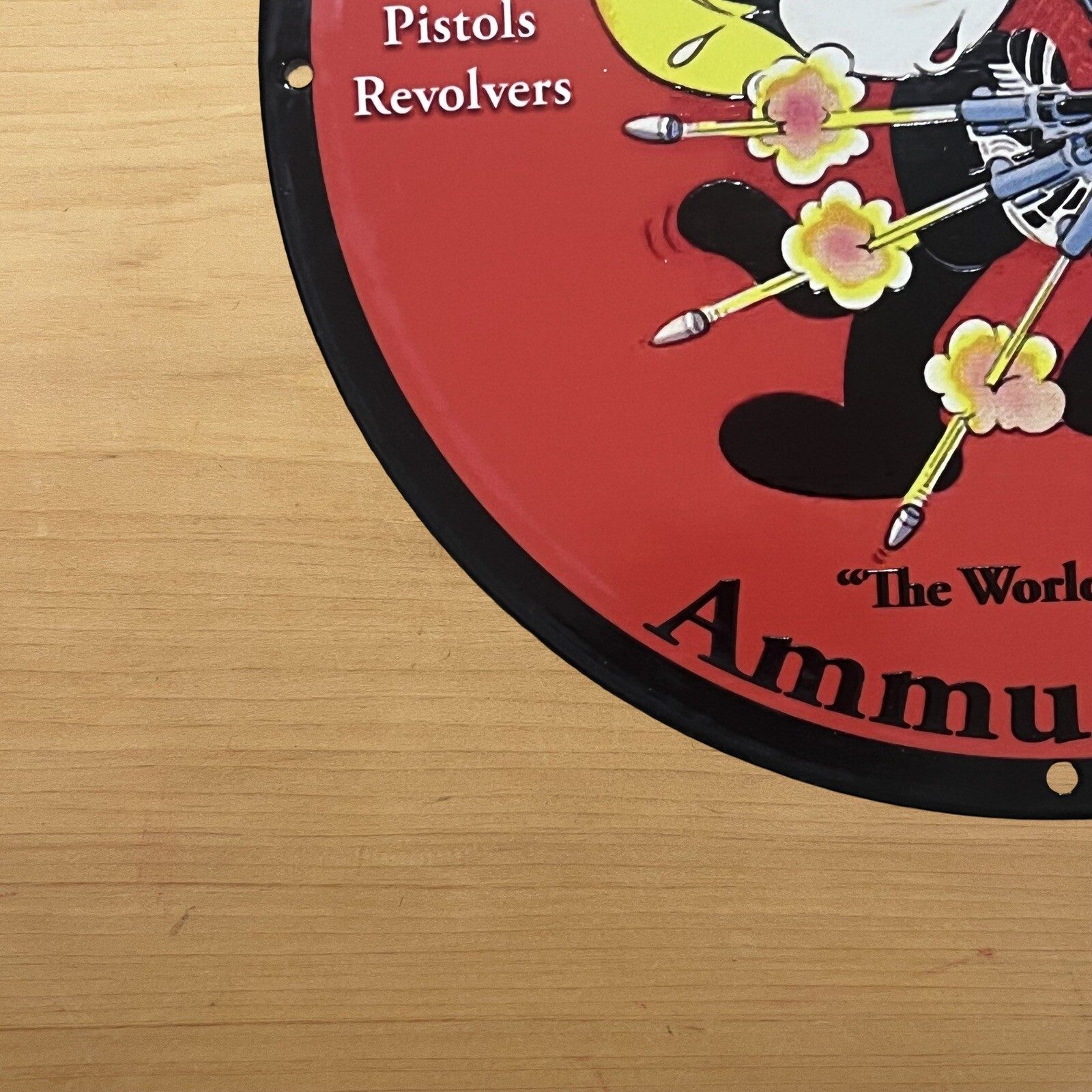 VINTAGE WESTERN AMMUNITION PORCELAIN SIGN FELIX GUNS SERVICE STATION PUMP PLATE