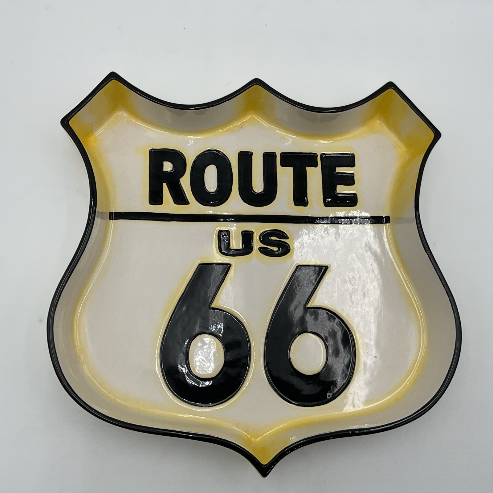 US Route 66 Highway Sign Ceramic Serving Dish Bowl