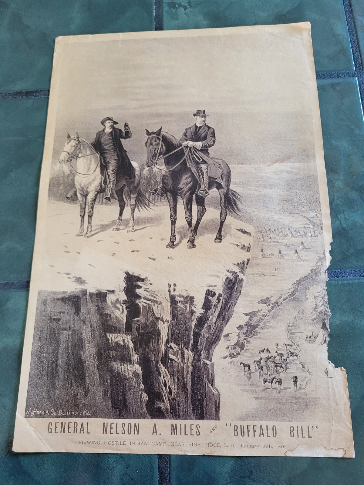 Vintage BUFFALO BILL cowboy deadwood western horse rodeo poster sign print