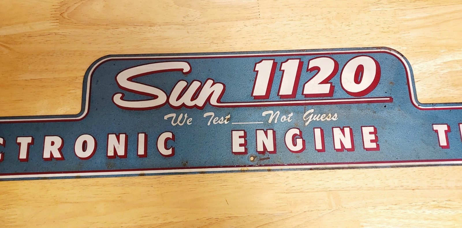 Vintage Sun 1120 Electronic Engine Tester Gas Filling Station Repair Shop Sign