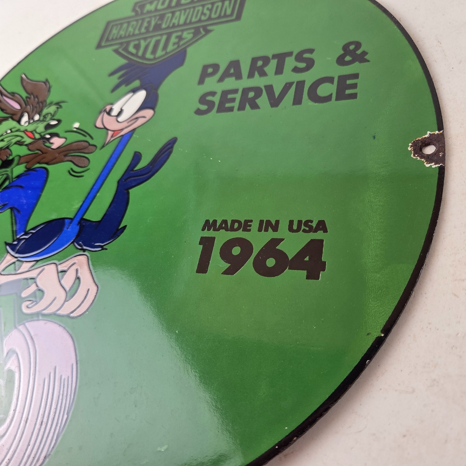 Vintage Harley Davidson Motorcycles Sign – Road Runner Porcelain Gas Pump Sign