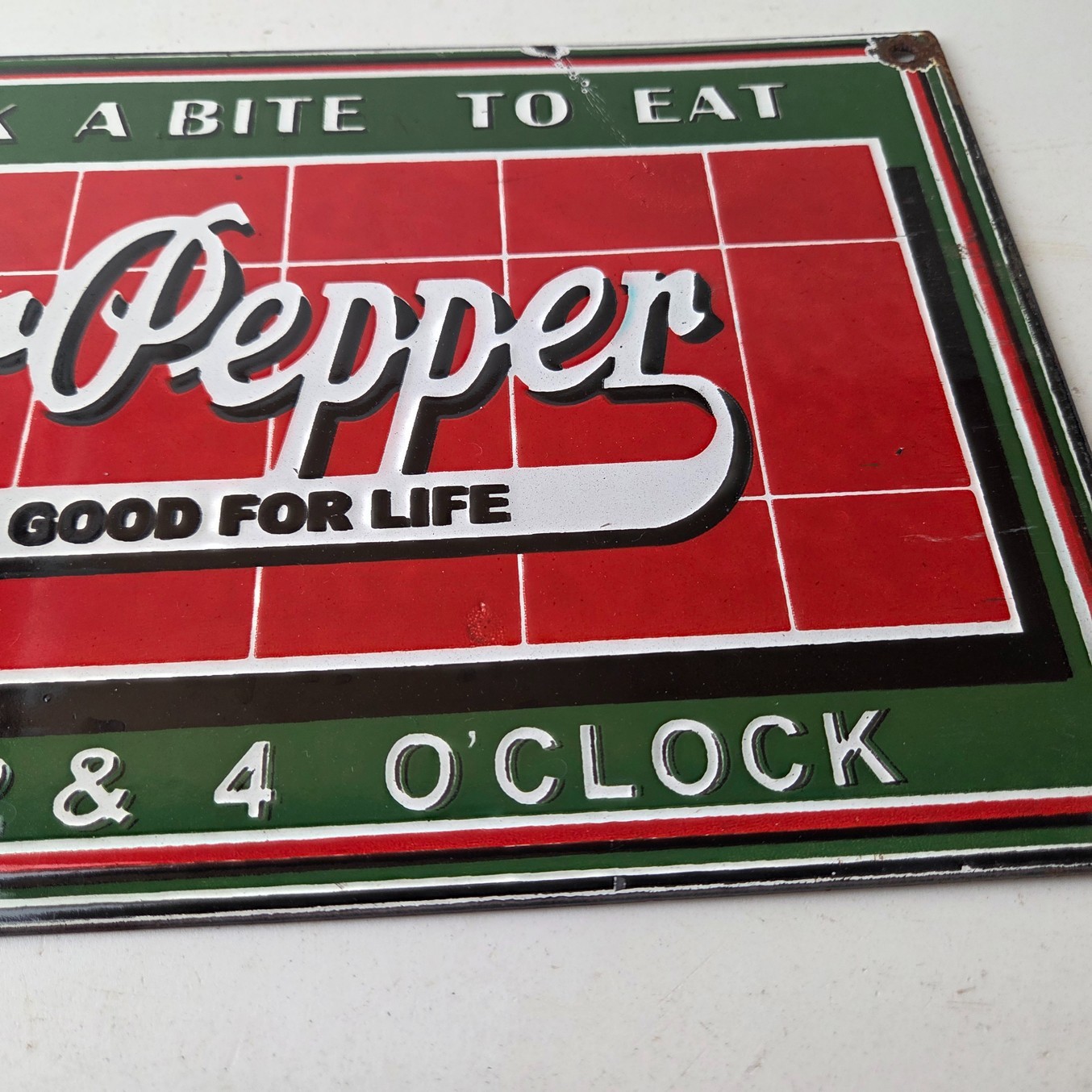 Vintage Dr Pepper Porcelain Sign – Beverage Soda Cola Advertising Bar Gas Sign