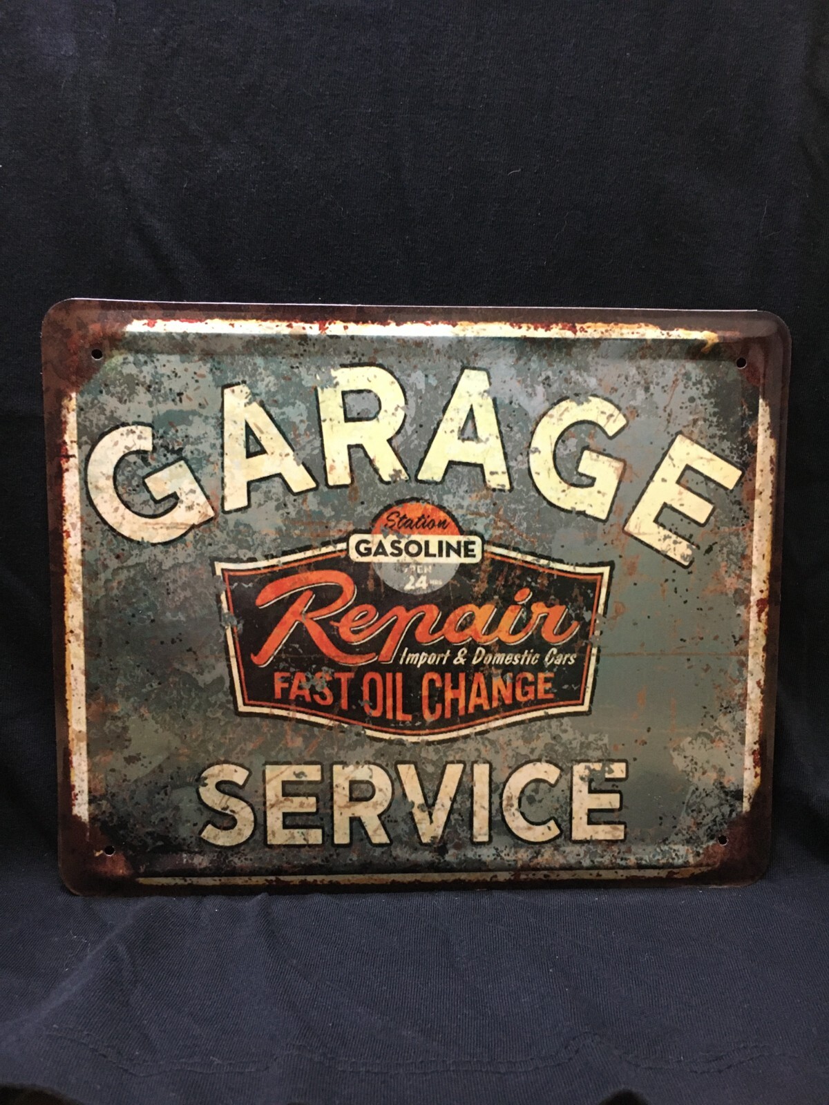 Garage service tin sign vintage auto sign retro style auto service decor rust
