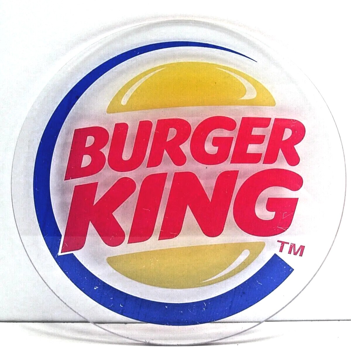 🍔 Burger King Advertisement Round Plexiglass Sign / Plaque 10″ #CB