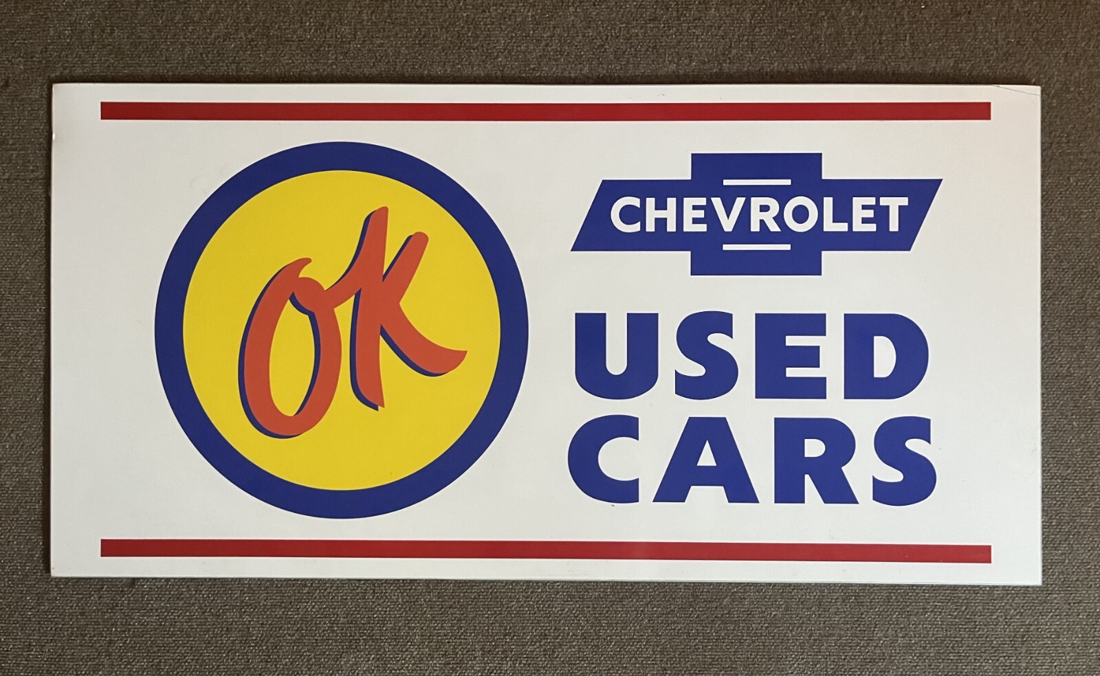 Vintage Style OK Used Cars Chevrolet Chevy art – 43 5/8 x 22